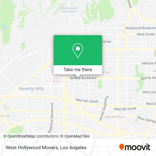 West Hollywood Movers map