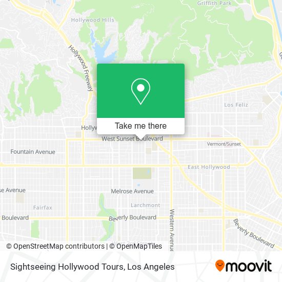 Sightseeing Hollywood Tours map
