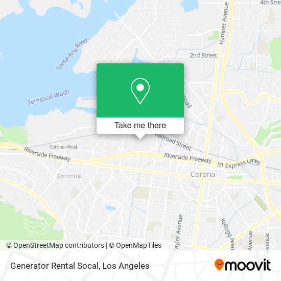 Generator Rental Socal map