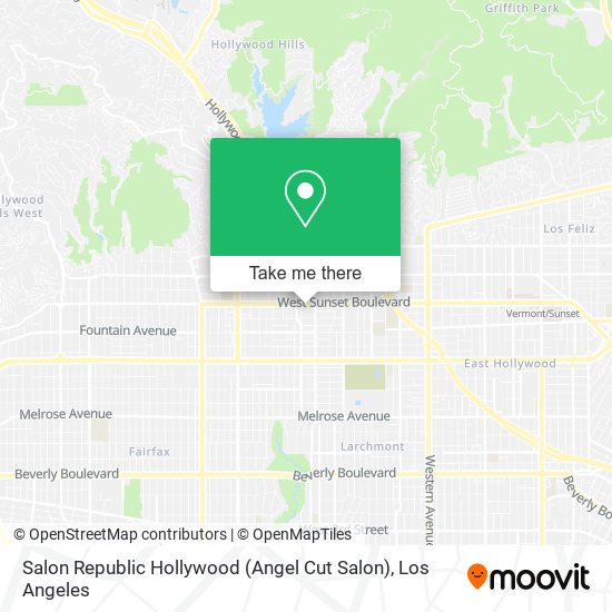 Mapa de Salon Republic Hollywood (Angel Cut Salon)