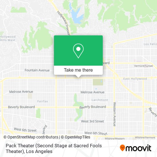 Pack Theater (Second Stage at Sacred Fools Theater) map