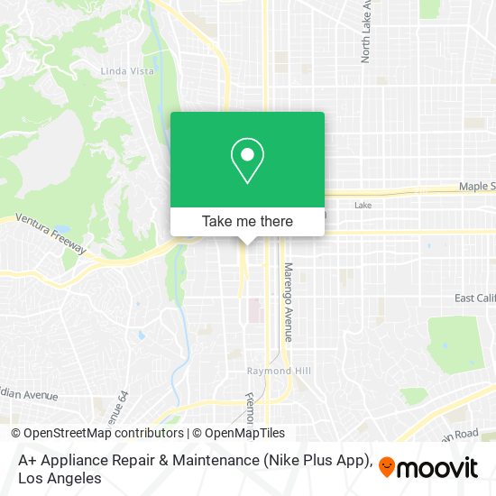 Mapa de A+ Appliance Repair & Maintenance (Nike Plus App)