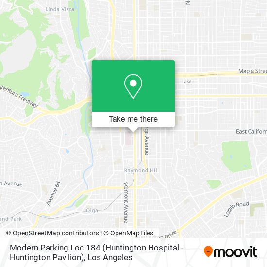 Modern Parking Loc 184 (Huntington Hospital - Huntington Pavilion) map