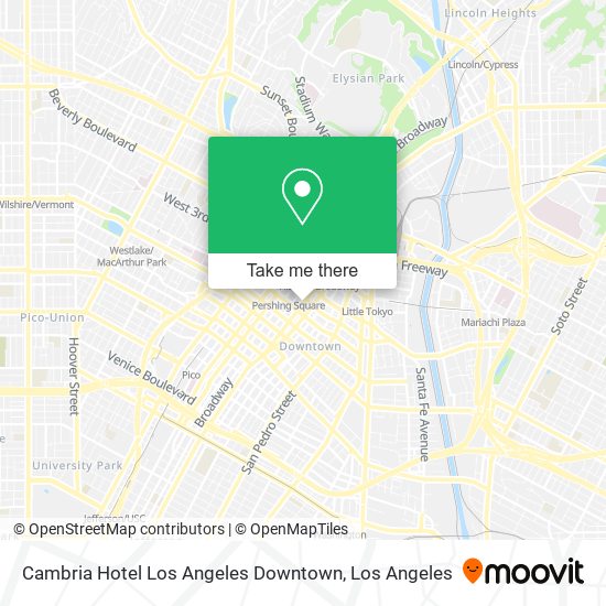 Mapa de Cambria Hotel Los Angeles Downtown