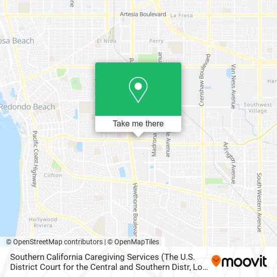 Southern California Caregiving Services map