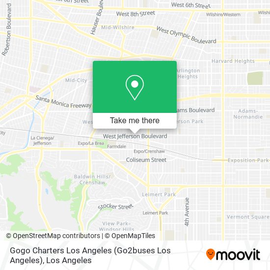 Mapa de Gogo Charters Los Angeles (Go2buses Los Angeles)