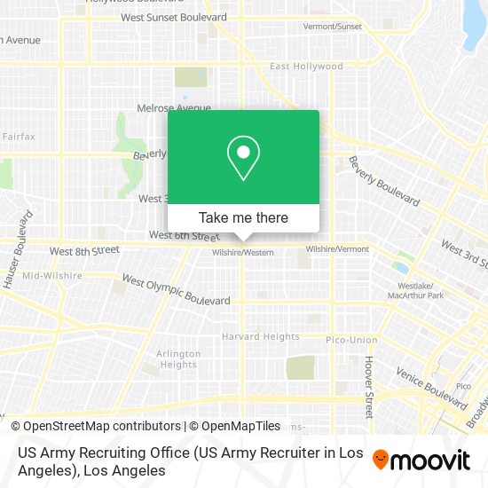 Mapa de US Army Recruiting Office (US Army Recruiter in Los Angeles)