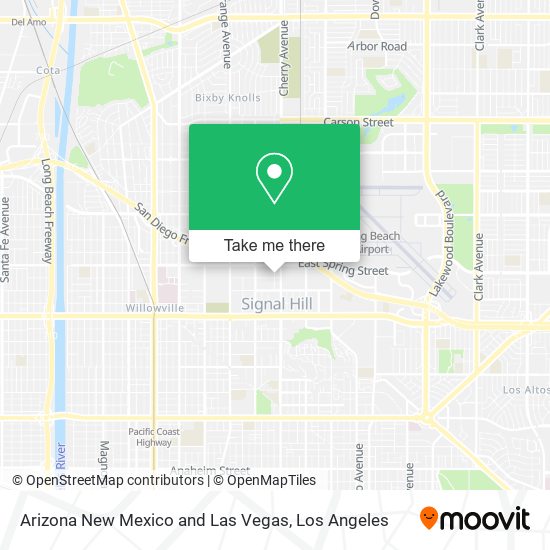 Arizona New Mexico and Las Vegas map