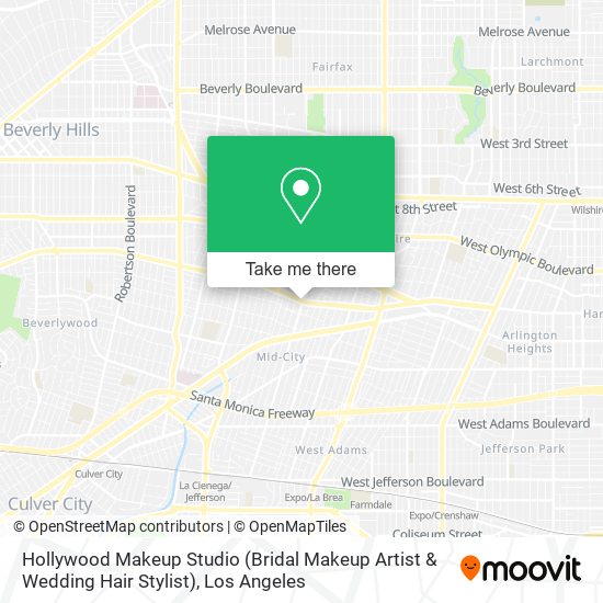 Hollywood Makeup Studio (Bridal Makeup Artist & Wedding Hair Stylist) map