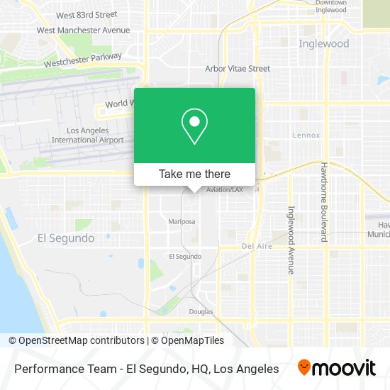 Performance Team - El Segundo, HQ map