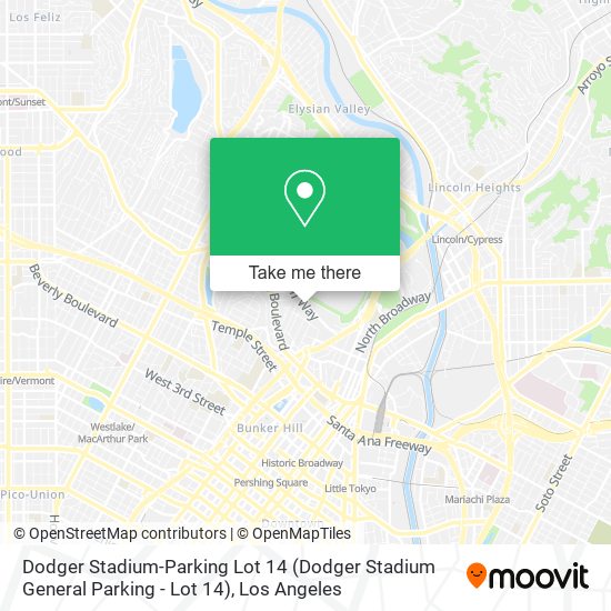 Mapa de Dodger Stadium-Parking Lot 14