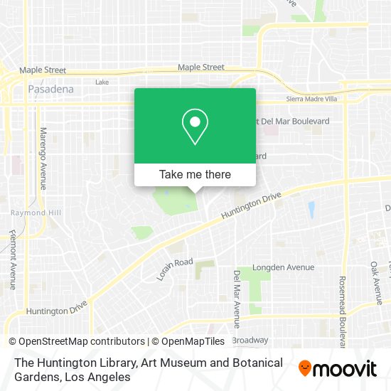 The Huntington Library, Art Museum and Botanical Gardens map