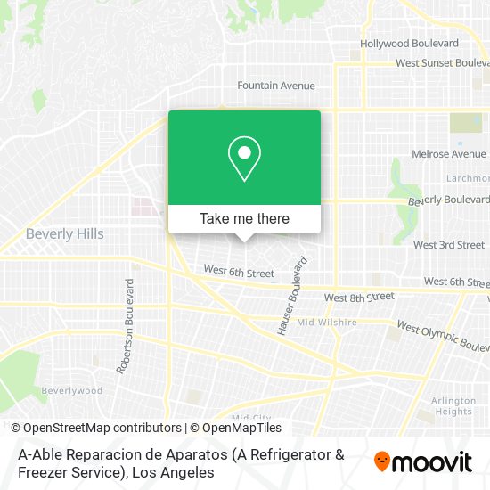 Mapa de A-Able Reparacion de Aparatos (A Refrigerator & Freezer Service)