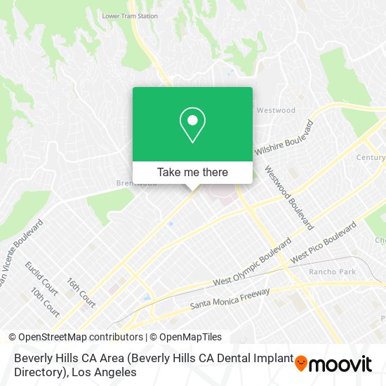 Mapa de Beverly Hills CA Area (Beverly Hills CA Dental Implant Directory)