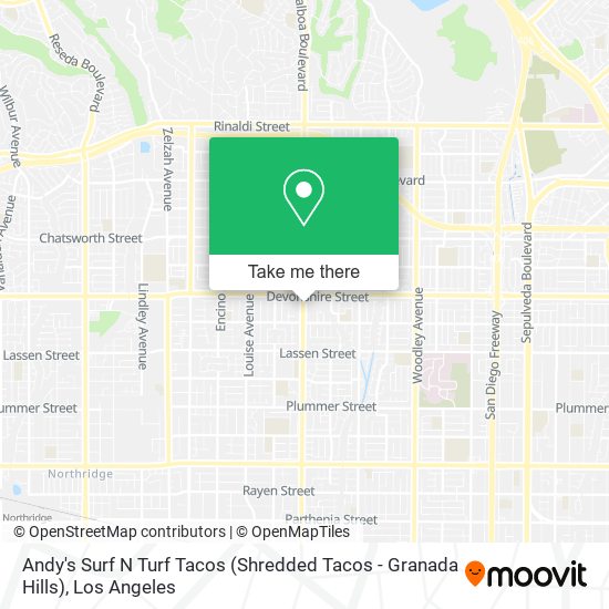 Andy's Surf N Turf Tacos (Shredded Tacos - Granada Hills) map