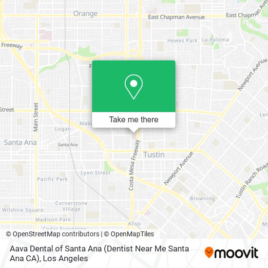 Mapa de Aava Dental of Santa Ana (Dentist Near Me Santa Ana CA)