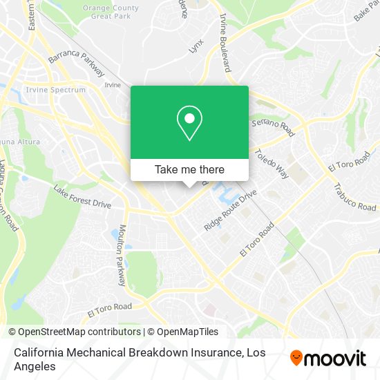 Mapa de California Mechanical Breakdown Insurance