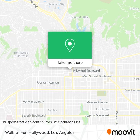 Mapa de Walk of Fun Hollywood