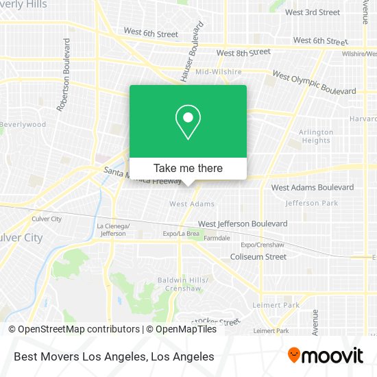 Best Movers Los Angeles map