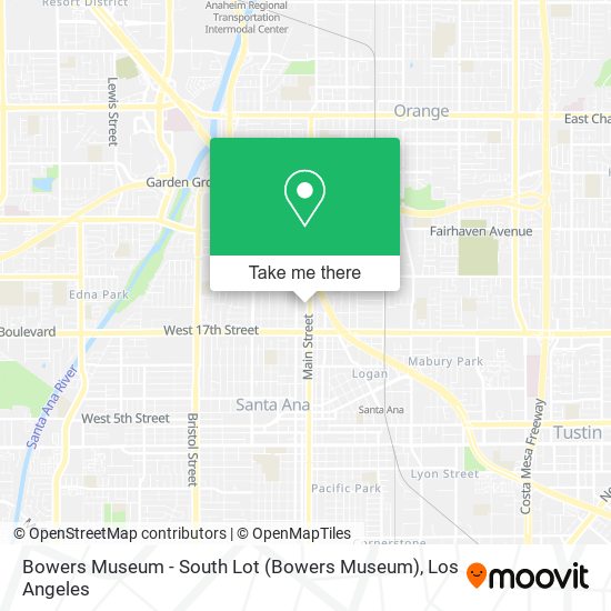 Mapa de Bowers Museum - South Lot