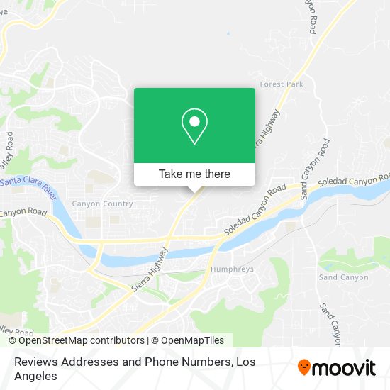 Mapa de Reviews Addresses and Phone Numbers