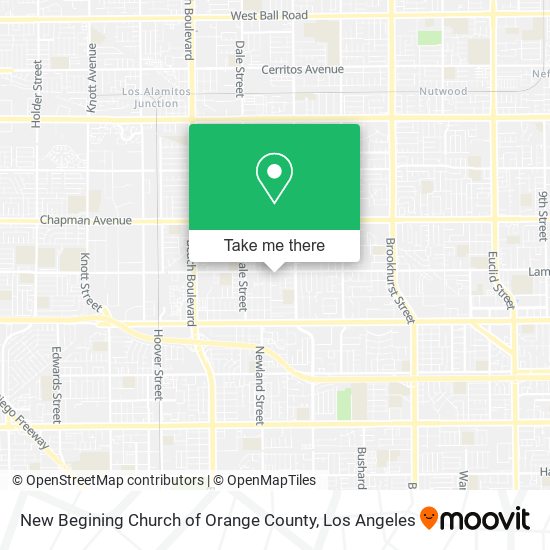 New Begining Church of Orange County map