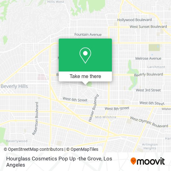 Mapa de Hourglass Cosmetics Pop Up -the Grove
