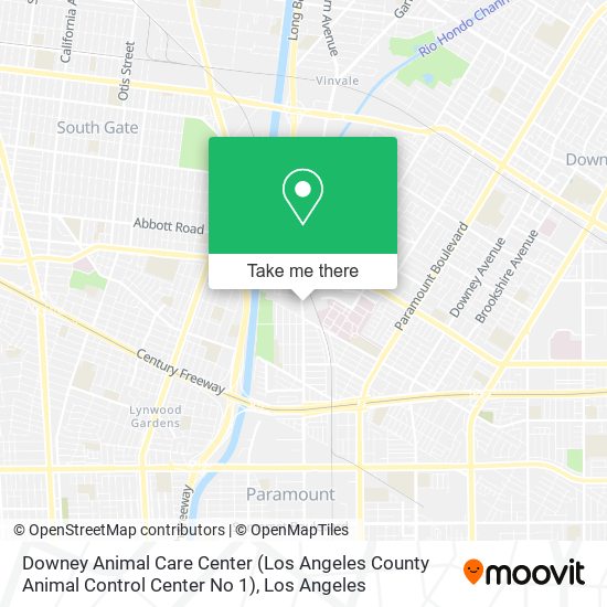 Mapa de Downey Animal Care Center (Los Angeles County Animal Control Center No 1)