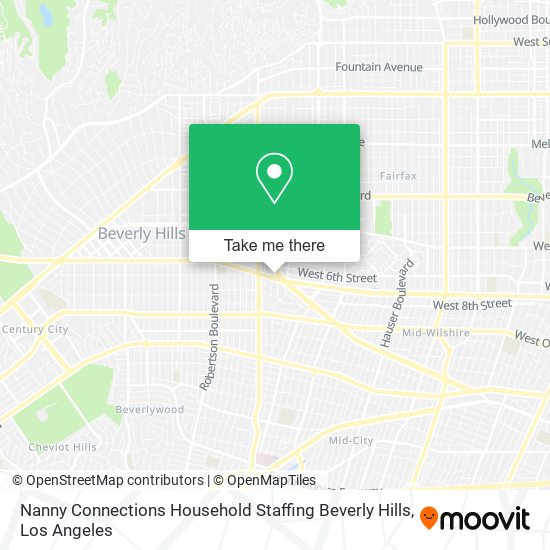 Nanny Connections Household Staffing Beverly Hills map