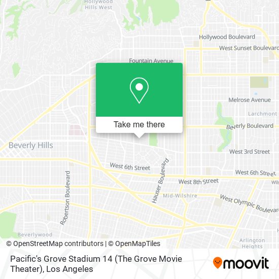 Pacific's Grove Stadium 14 (The Grove Movie Theater) map