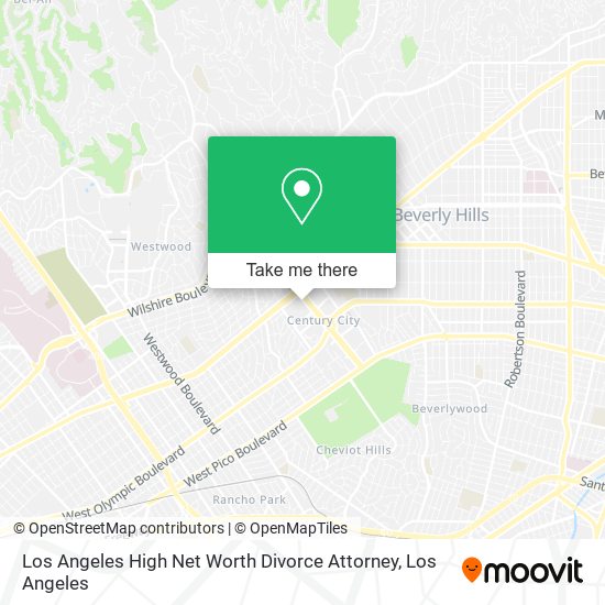Mapa de Los Angeles High Net Worth Divorce Attorney