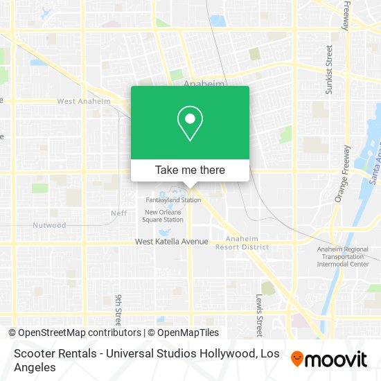 Mapa de Scooter Rentals - Universal Studios Hollywood