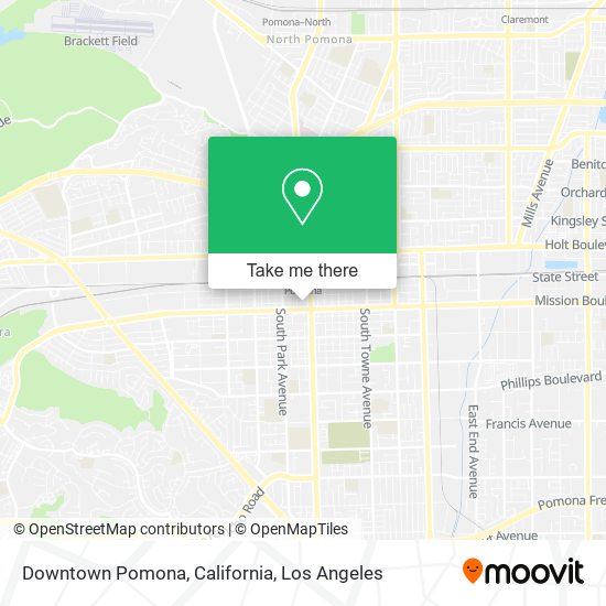 Downtown Pomona, California map