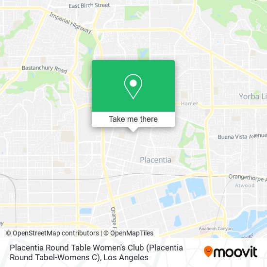 Mapa de Placentia Round Table Women's Club (Placentia Round Tabel-Womens C)