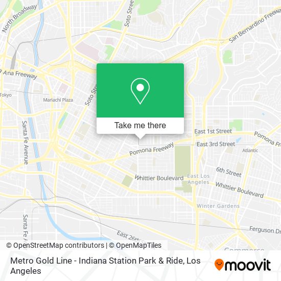 Metro Gold Line - Indiana Station Park & Ride map