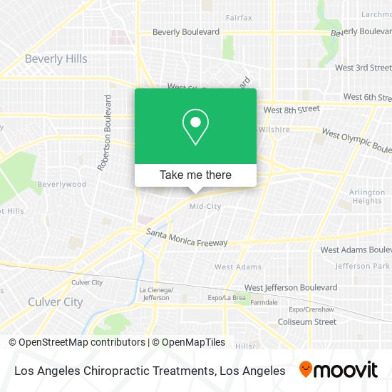 Los Angeles Chiropractic Treatments map