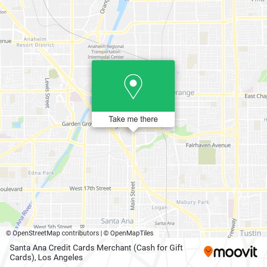 Santa Ana Credit Cards Merchant (Cash for Gift Cards) map
