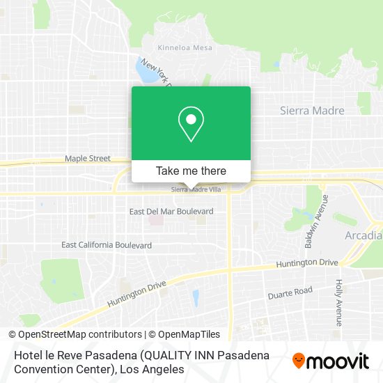 Hotel le Reve Pasadena (QUALITY INN Pasadena Convention Center) map