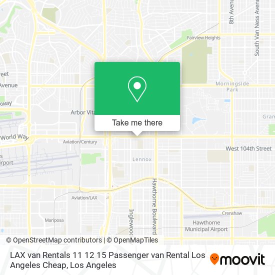 Mapa de LAX van Rentals 11 12 15 Passenger van Rental Los Angeles Cheap