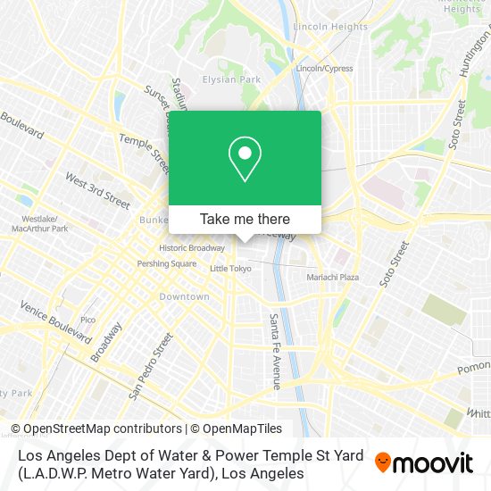 Mapa de Los Angeles Dept of Water & Power Temple St Yard (L.A.D.W.P. Metro Water Yard)