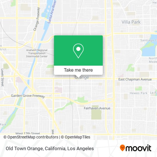 Mapa de Old Town Orange, California