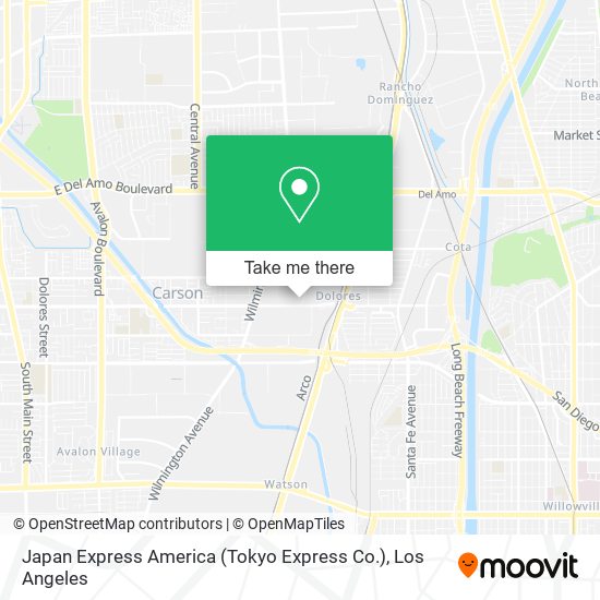 Mapa de Japan Express America (Tokyo Express Co.)