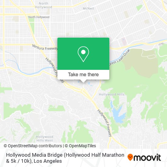 Mapa de Hollywood Media Bridge (Hollywood Half Marathon & 5k / 10k)