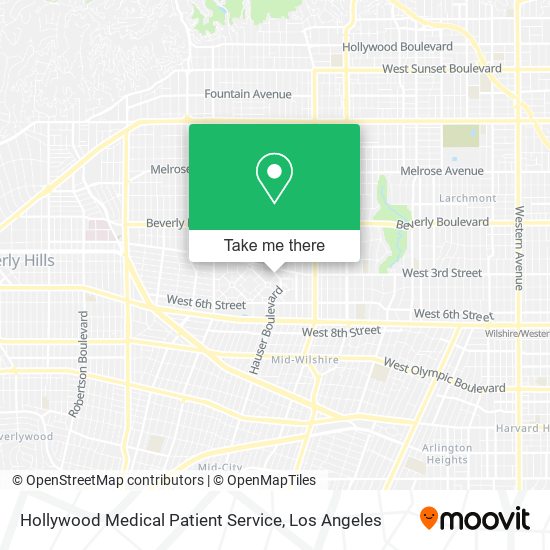 Mapa de Hollywood Medical Patient Service