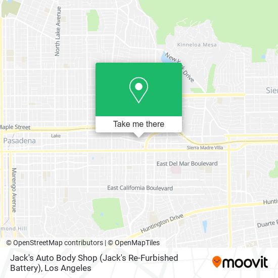 Mapa de Jack's Auto Body Shop (Jack's Re-Furbished Battery)