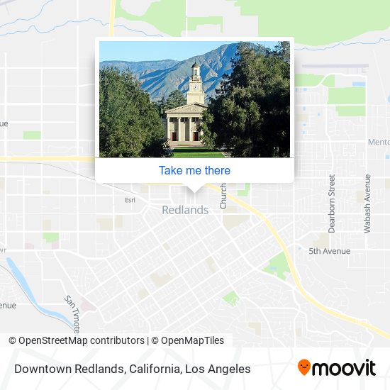 Downtown Redlands, California map