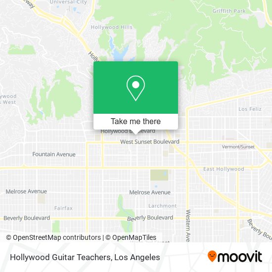 Hollywood Guitar Teachers map