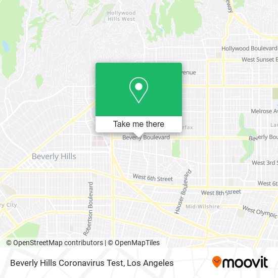 Beverly Hills Coronavirus Test map