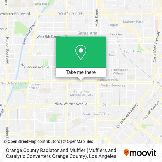 Mapa de Orange County Radiator and Muffler (Mufflers and Catalytic Converters Orange County)