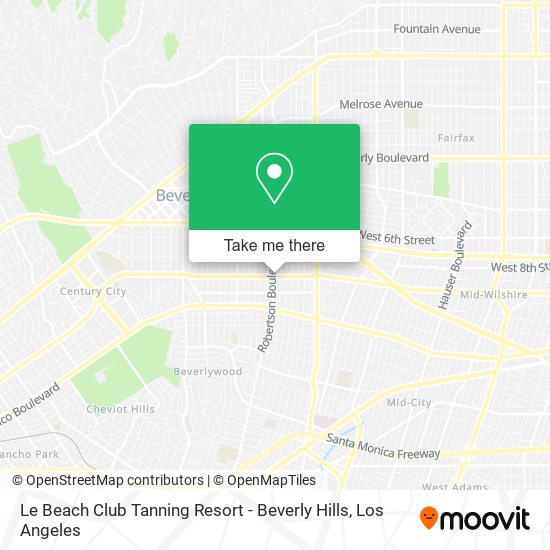 Le Beach Club Tanning Resort - Beverly Hills map